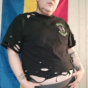 Paranormal Shakedown Destroyed Crop Top